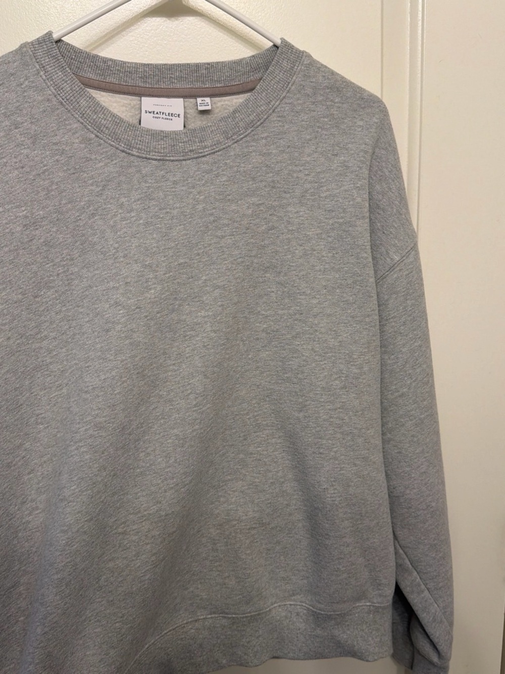 Aritzia Grey Sweatfleece Cozy Fleece Perfect Fit Crewneck Sweatshirt